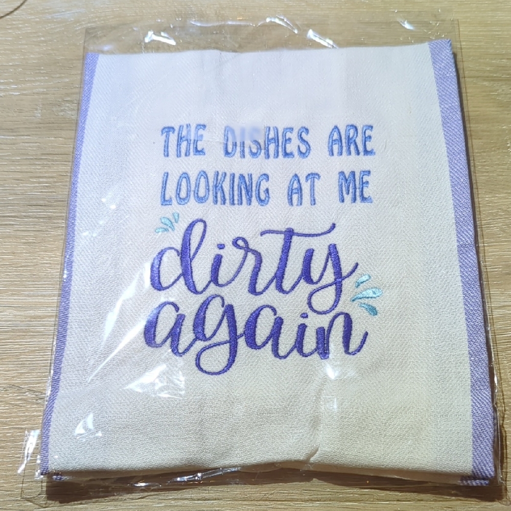 Decorative Kitchen Towel with Purple Accents